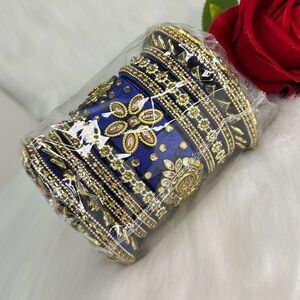 Beautiful Blue & Gold Bangles Set